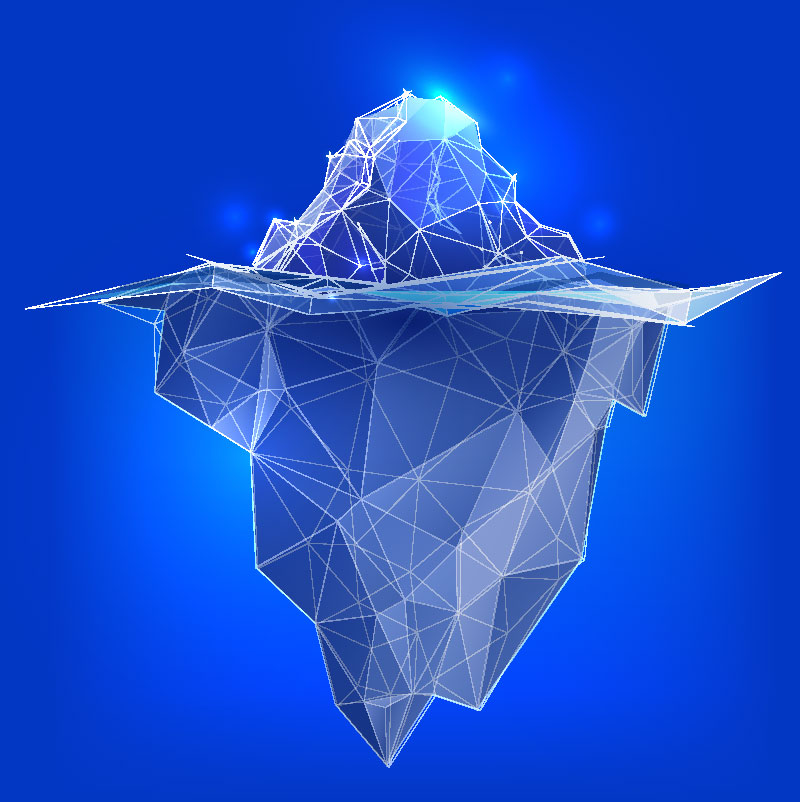 Iceberg showing Xentara handling the unseen 90% of innovation, enabling focus on visible 10% with protocol support.