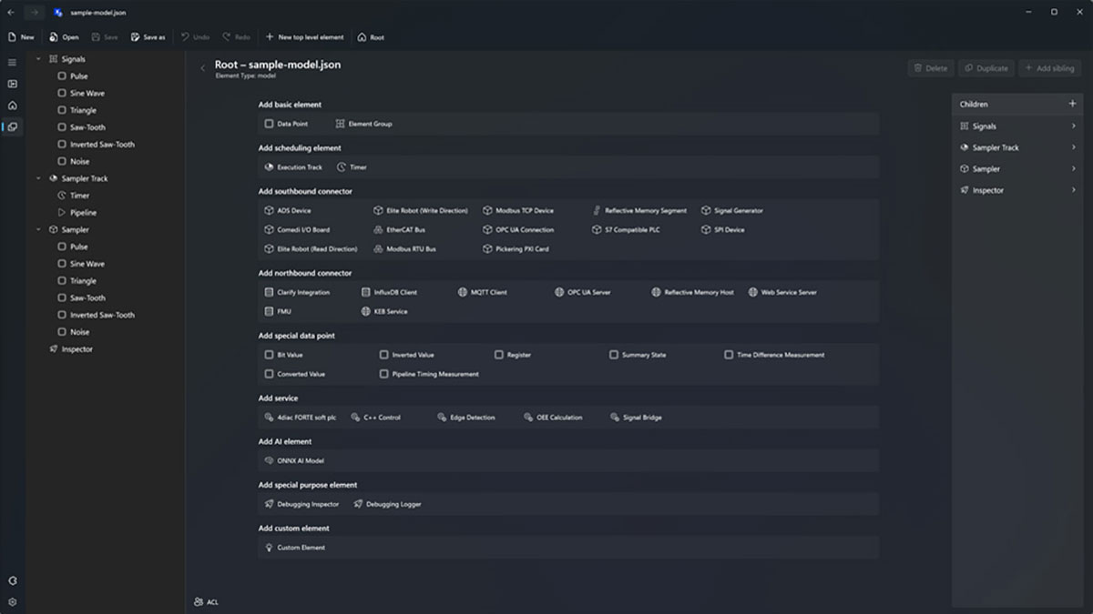 Screenshot of the Xentara Workbench in dark mode