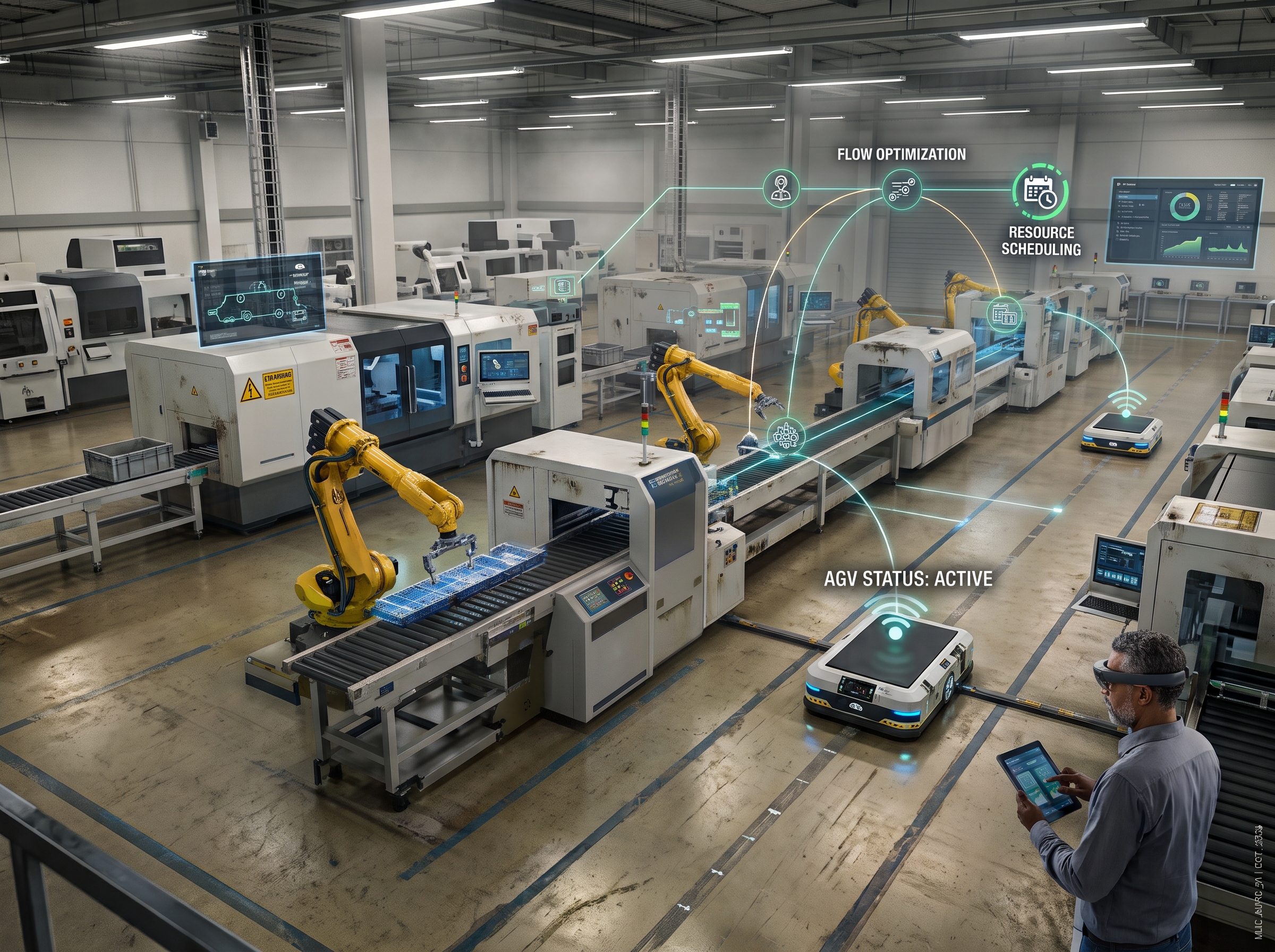 Connected machinery on a manufacturing floor